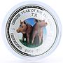 Cambodia set of 4 coins Lunar Calendar Year of the Pig colored silver coin 2007