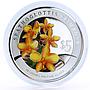 Singapore set of 2 coins Orchids Flowers Flora colored silver coins 2009