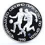 Bulgaria 25 leva Football World Cup in Italy Players proof silver coin 1989