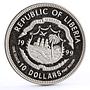 Liberia 10 dollars Transrapid-08 Train Railways Railroad proof silver coin 1999