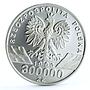 Poland 300000 zlotych Endangered Wildlife Barn Swallows Bird silver coin 1993