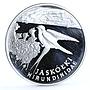 Poland 300000 zlotych Endangered Wildlife Barn Swallows Bird silver coin 1993