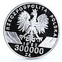 Poland 300000 zlotych Endangered Wildlife Barn Swallows Bird silver coin 1993