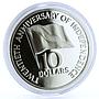 Trinidad and Tobago 10 dollars Independence National Flag proof silver coin 1982