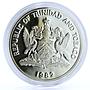 Trinidad and Tobago 10 dollars Independence National Flag proof silver coin 1982