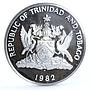 Trinidad and Tobago 10 dollars Independence National Flag proof silver coin 1982