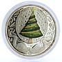 Tuvalu 1 dollar Merry Christmas Happy New Year Christmas Tree silver coin 2008