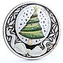 Tuvalu 1 dollar Merry Christmas Happy New Year Christmas Tree silver coin 2008