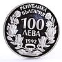 Bulgaria 100 leva Endangered Wildlife Imperial Eagle Fauna silver coin 1992