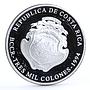 Costa Rica 3000 colones Hospital San Juan De Dios Building silver coin 1994