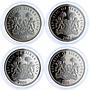 Sierra Leone set of 4 coins Nocturnal Animals African Fauna silver coins 2008