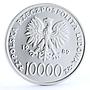 Poland 10000 zlotych Vatican Pope Jan Paul II proof silver piedfort coin 1989