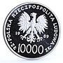 Poland 10000 zlotych Vatican Pope Jan Paul II proof silver piedfort coin 1989