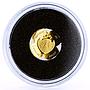 Palau 1 dollar Lucky Symbols Clover Leaf Good Luck proof gold coin ND No Date