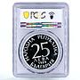 Bulgaria 25 leva Football World Cup in Italy Players PR69 PCGS silver coin 1989