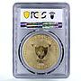 Cameroon 1000 francs Black Swan Bird Fauna MS70 PCGS gilded silver coin 2019