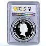 Tuvalu 1 dollar WWII Tanks Japanese Type 97 Chi Ha Arms PR69 PCGS Ag coin 2010