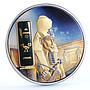 Fiji 50 dollars Pharaoh Akhenaten Statue Architecture colored silver coin 2013