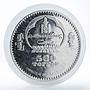 Mongolia 500 togrog Olympics Ski silver coin 2006