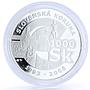 Slovakia 1000 korun National Currency Anniversary Statues Building Ag coin 2008