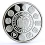 Bolivia 10 bolivianos Encounter of Two Worlds Rising Sun proof silver coin 1991