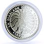 Bolivia 10 bolivianos Encounter of Two Worlds Rising Sun proof silver coin 1991