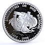 Peru 1 sol Meeting of Two Worlds Spanish Conquistador Indian silver coin 1991