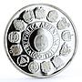 Argentina 1000 australes Encounter of Two Worlds Sun Emblem silver coin 1991