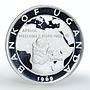 Uganda 20 shillings Visit of Pope Paul VI proof silver coin 1970