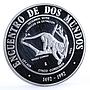 Nicaragua 5 cordobas Ibero America Congo Monkey Fauna Animals silver coin 1994