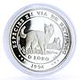 Portugal 1000 escudos Ibero America Wolf Fauna Animals proof silver coin 1994