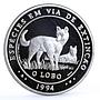 Portugal 1000 escudos Ibero America Wolf Fauna Animals proof silver coin 1994