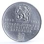 Czechoslovakia 50 korun 50th Jubilee of Independence Freedom silver coin 1968