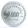 Hungary 2000 forint Science Physics Famous Person Lorand Eotvos silver coin 1998