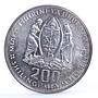 Tanzania 200 shillings Independence President Julius Nyerere silver coin 1981