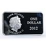 Cook Islands 1 dollar Year of the Dragon Double Happiness colored Ag coin 2012