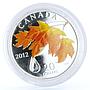 Canada 20 dollars Flora Maple Tree Leaf Raindrop colored proof silver coin 2012