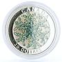 Canada 20 dollars Holidays Emerald Crystal Snowflake proof silver coin 2017