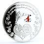 Ghana 1 cedi The Royal Baby Stork Bird proof colored silverplated Cu coin 2013