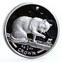 Isle of Man 1 crown British Blue Cat proof silver coin 1999