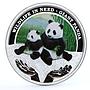 Tuvalu 1 dollar Endangered Wildlife Giant Panda Fauna colored silver coin 2011