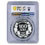 Bulgaria 100 leva Endangered Wildlife Wild Goat Fauna PR68 PCGS silver coin 1993