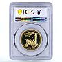 Germany Railways Trains Locomotives Adler 1835 SP69 PCGS gilded CuNi medal 1998