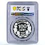 Bulgaria 100 leva Endangered Wildlife Wild Goat Fauna PR67 PCGS silver coin 1993