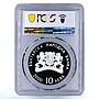 Bulgaria 10 leva 27 Summer Olympic Games Weightlifting PR67 PCGS silver 2000