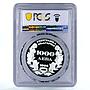 Bulgaria 1000 leva Union with East Rumelia Woman PR67 PCGS silver coin 1995