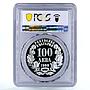 Bulgaria 100 leva National Parliament Building PR66 PCGS silver coin 1993