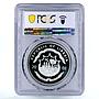 Liberia 20 dollars Railway Trains Locomotive TVG Atlantic PR68 PCGS Ag coin 2001