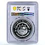 Liberia 20 dollars Railway Trains Locomotive GMAM Garrat PR67 PCGS Ag coin 2001