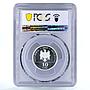 Moldova 10 lei Endangered Wildlife Black Stork Bird Fauna PR67 PCGS Ag coin 2003